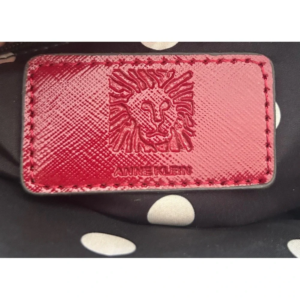 Anne Klein Dome Satchel Large Red Saffiano Crossbody Bag